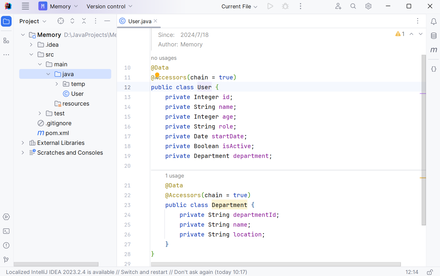 Json to javabean